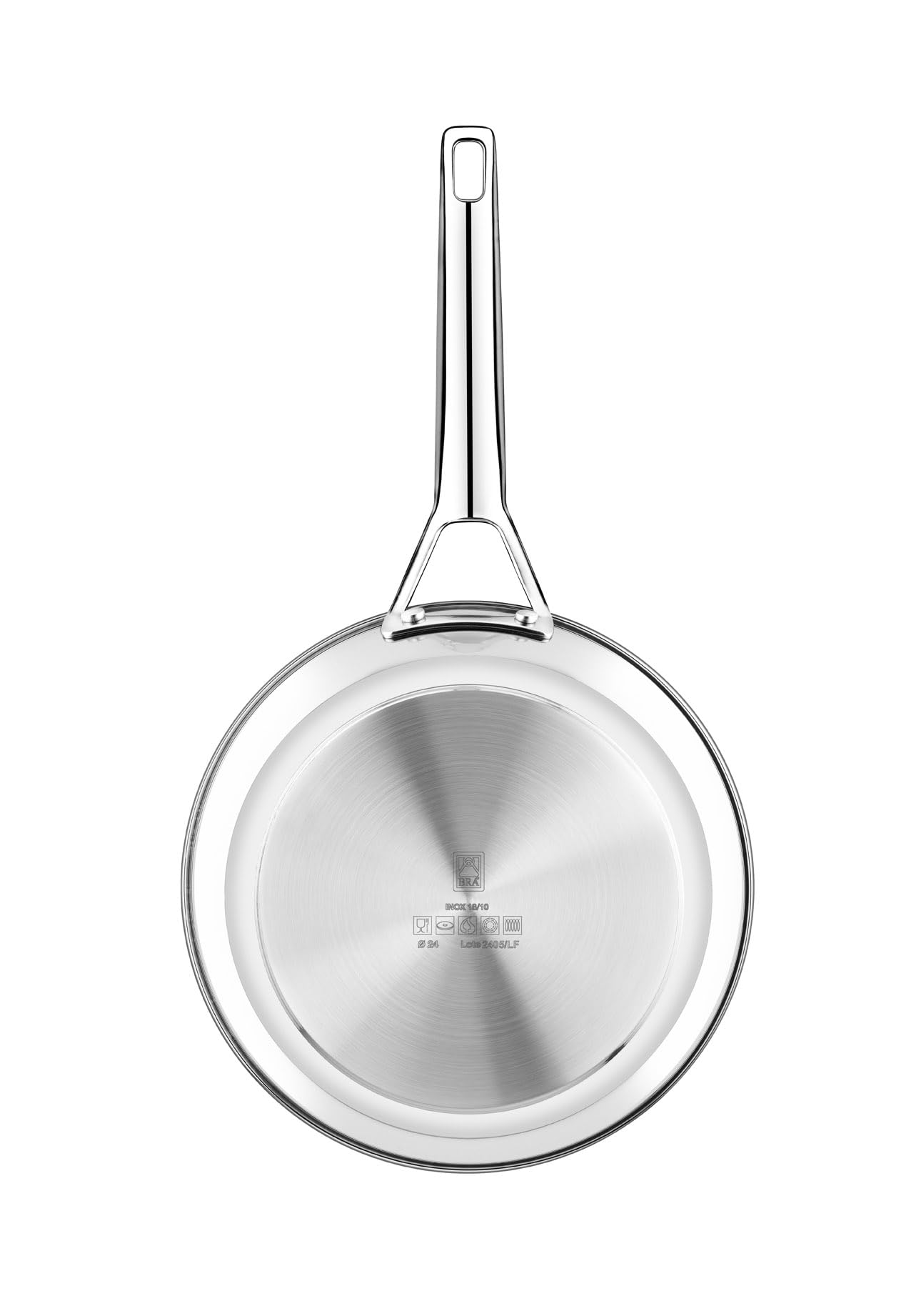 BRA Signature | Sartén honda 28 cm, Acero Inoxidable 18/10, Sin Antiadherente, Triple Fondo Difusor, Apto para todo tipo de Cocinas e Inducción