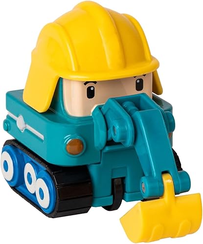 Miniatura 6 de Robocar Poli, Paquete de 3 autos de juguete de metal fundido a presión, juego de vehículos del equipo de construcción, volcado + excavadora +