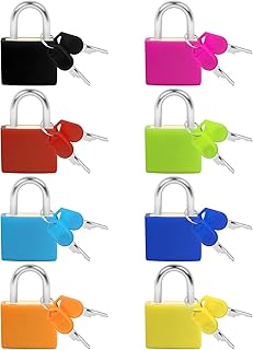 Dokpav 8PCs Mini Suitcase Locks with 2 Keys, Colorful Luggage Locks, Mini Luggage Locks, Small Padlocks in 8 Color, Mini Travel Security Padlock, Small Padlock for Backpacks, Travel Suitcases, Lockers