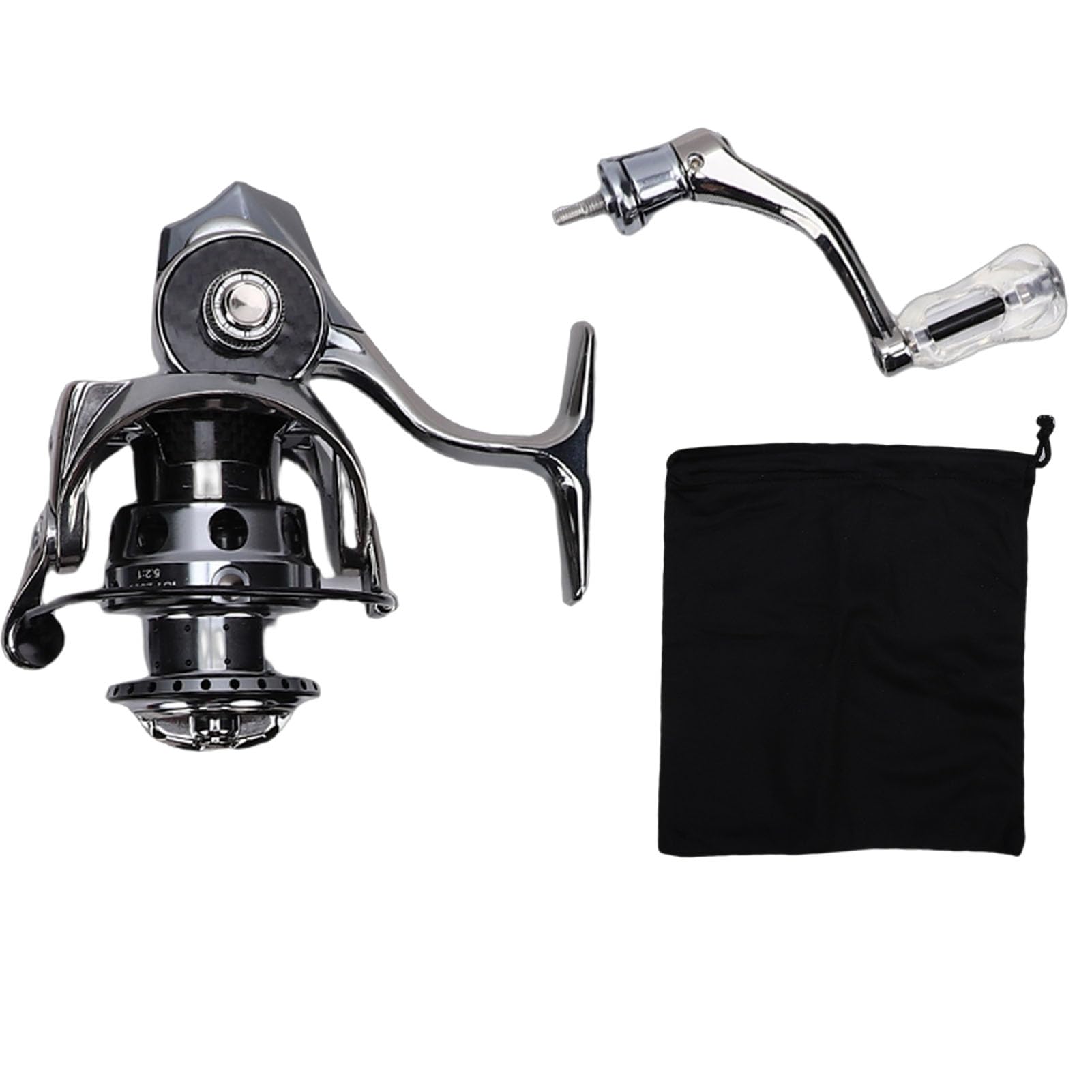Yosoo Health Gear Kołowrotek Lekki Kołowrotek Spinningowy z Włókna Węglowego 4KG Hamulec 5.2 1 Przełożenie Szpula ze Stopu Aluminium dla Wędkarzy Słodkowodnych Słodkowodnych