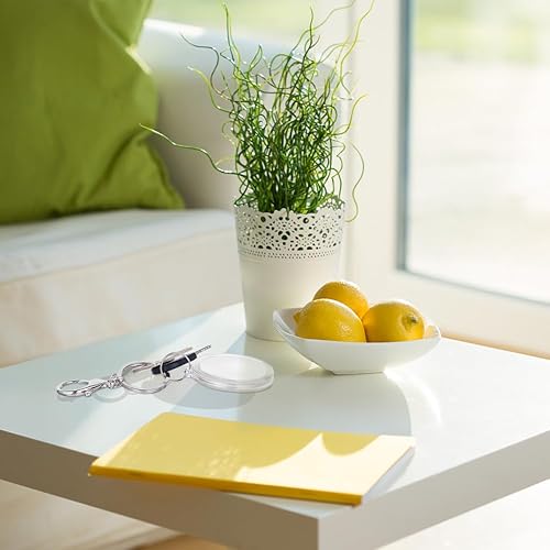 Miniatura 5 de FINGERINSPIRE 20 llaveros transparentes para monedas de 1.57 pulgadas, soporte de almacenamiento de acrílico para monedas, llavero para proteger la