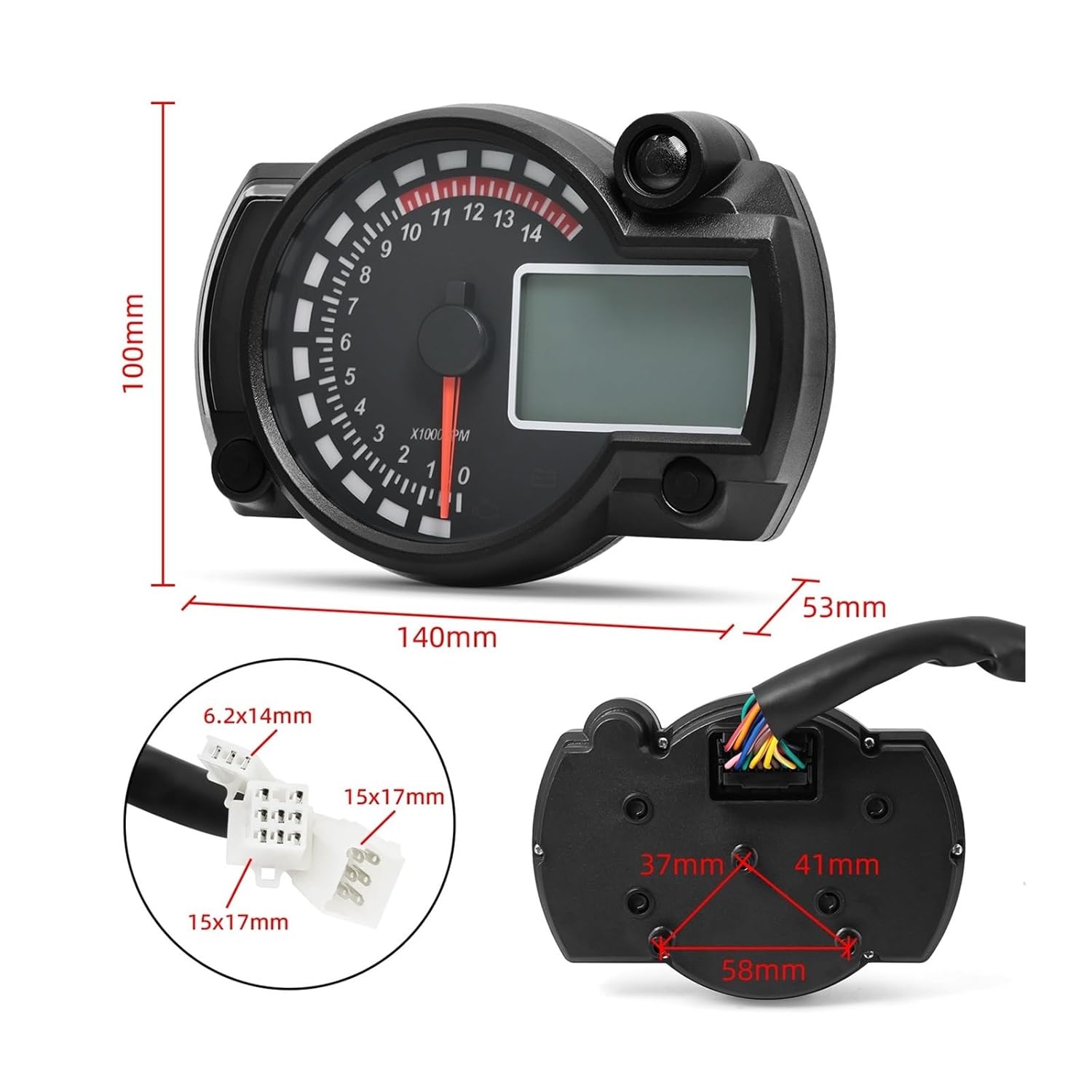 タコメーターバイク ユニバーサルオートバイスピードメーターデジタル