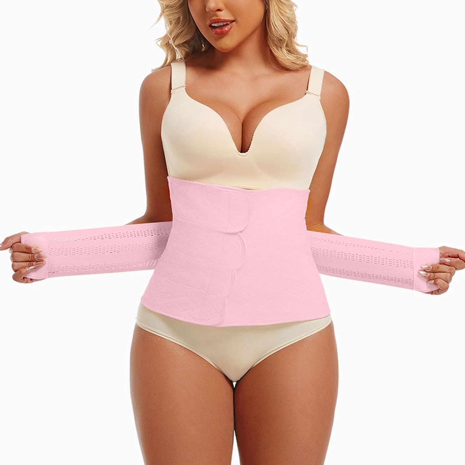 Women's Waist Trainer Cincher 2PC Postpartum Shapewear Corset Waist Training Belt Trimmer Shaper Workout Girdle