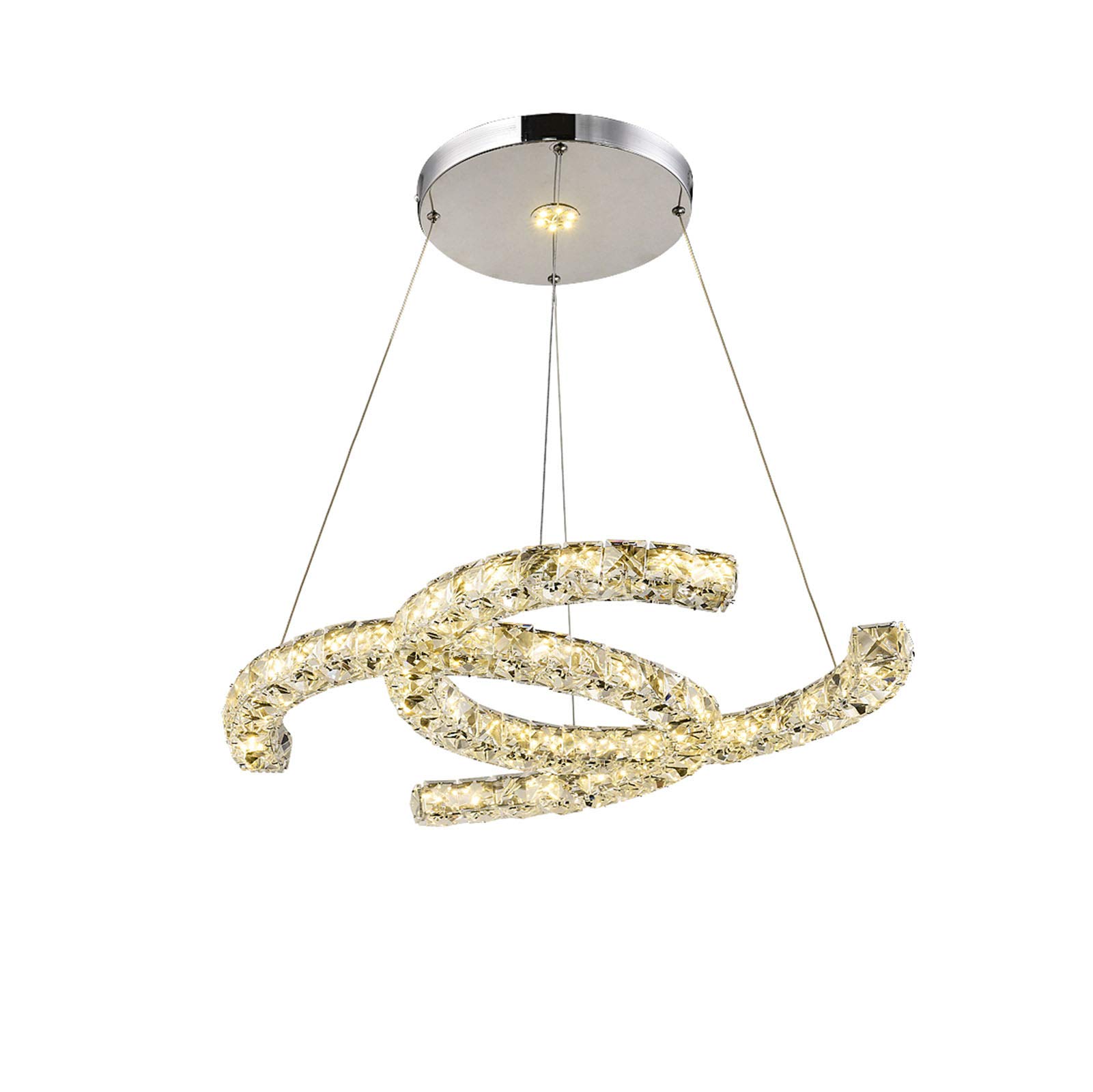 KXEcoLife Fashion Creative LED Crystal Chandelier,LED Simple Modern Chandelier,Living Room Dining Bedroom Balcony Cloakroom Clothing Store Lights-Silver tricolor light 58 * 40cm