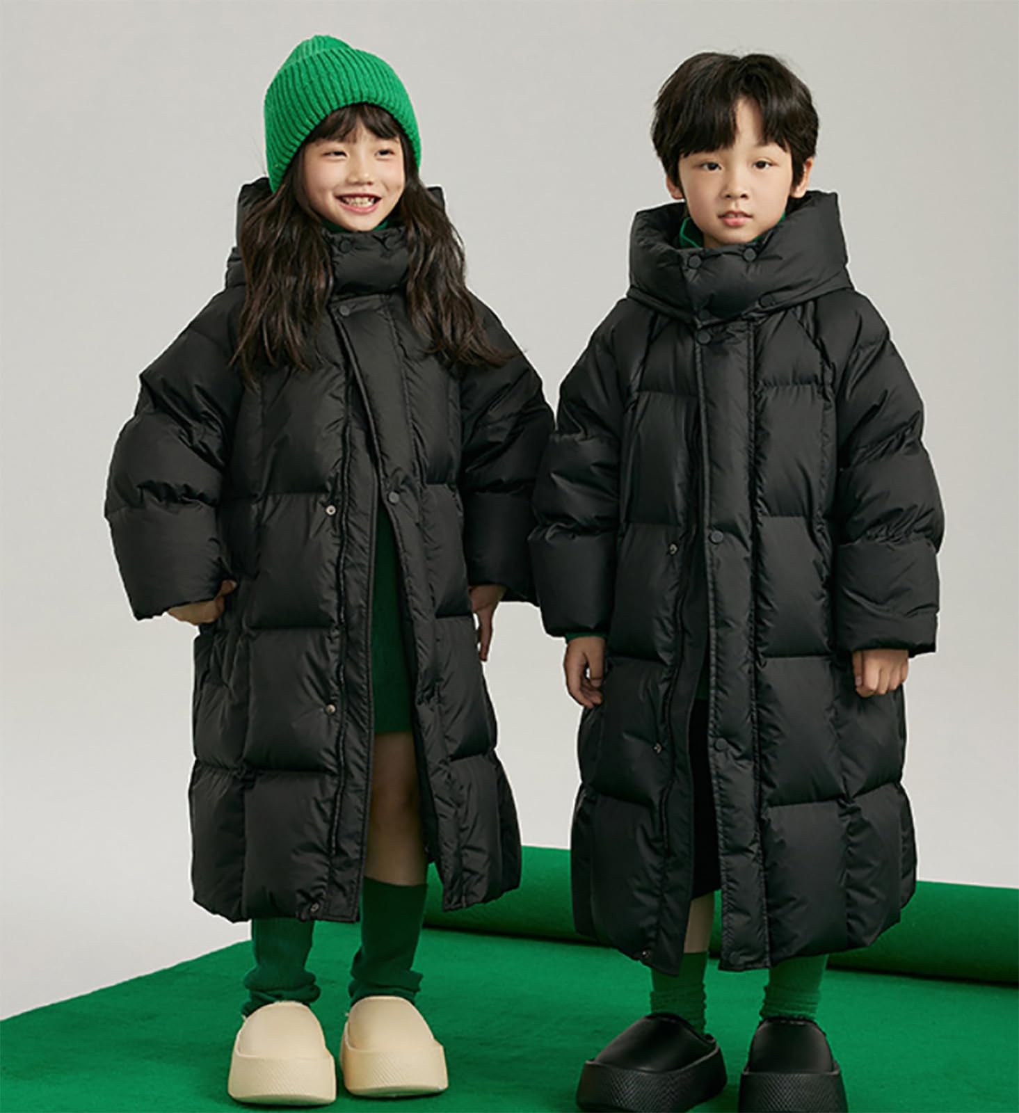 Cappotto invernale per bambini e ragazze, lunghezza media, cappotti caldi, imbottitura in cotone, tipo piumino