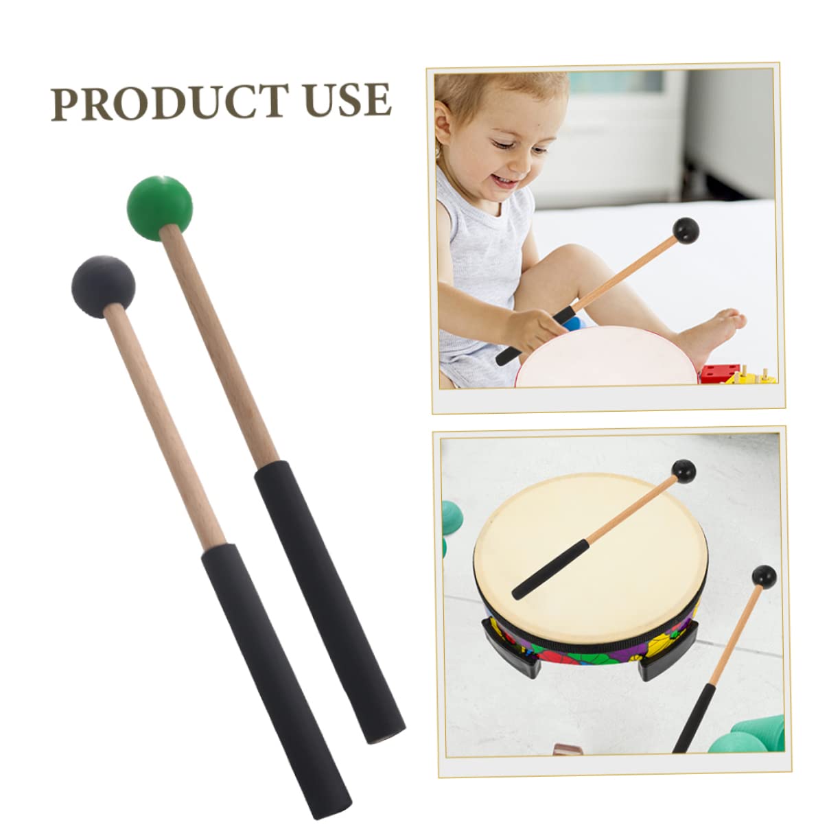 ibasenice 6pares Mallets De Percusión Para Xilófono y Marimba De Baquetas De Mango Accesorios Para Instrumentos De Percusión