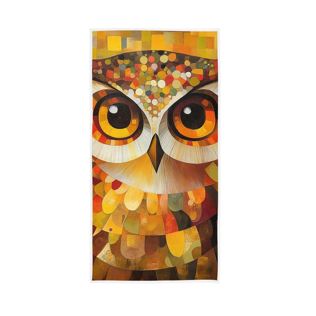 HUYGD Golden Owl Art Hand Towel, Decorative Hand Towels for Bathroom 15 x 30 Inches