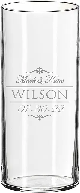 Personalized Glass Flower Vase Table Centerpiece for Wedding...