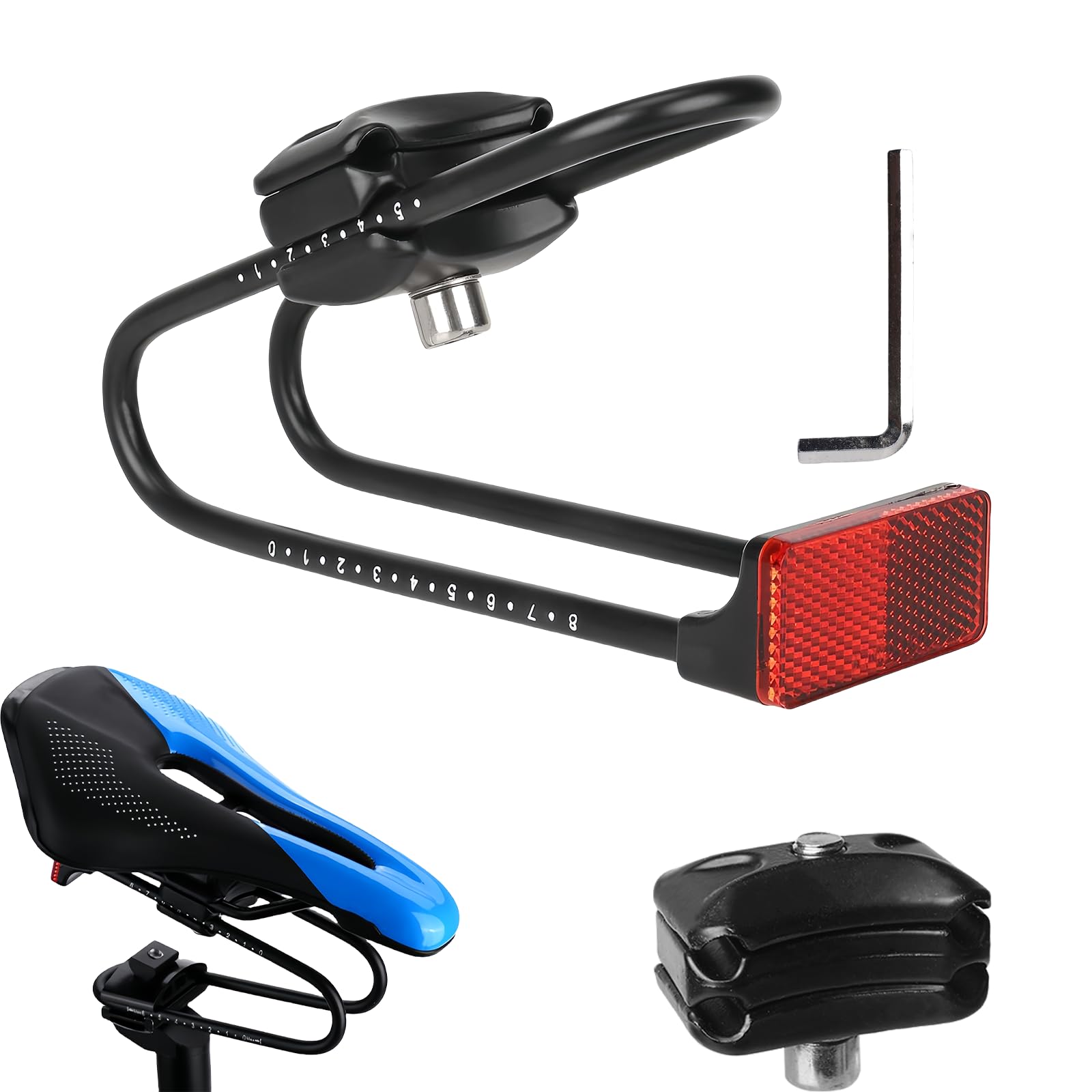 Ammortizzatore Per Reggisella Regolabile,Sella Per Bicicletta Ammortizzatore Con Strisce Riflettenti,Regolabile Dispositivo A Molla Per Sella Per Mountain Bike Road Bike