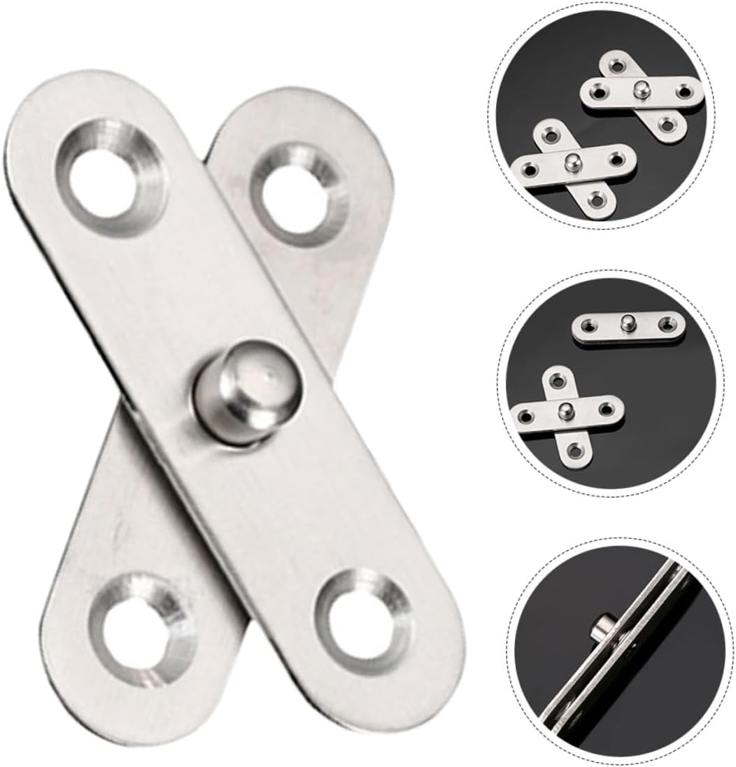 NUOBESTY 40pcs Rotating Hidden Door Hinges Stainless Steel Pivot Hinges for Furniture Cabinet Doors Vertical Rotary Folding Hardware