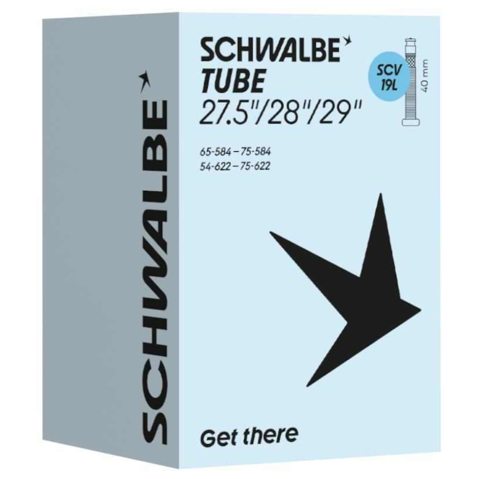 Schwalbe Black Scv19l Clik Valve Inner Tube - 29" - / 29" / 2.1" / 3" / 40Mm Valve / Clik Valve