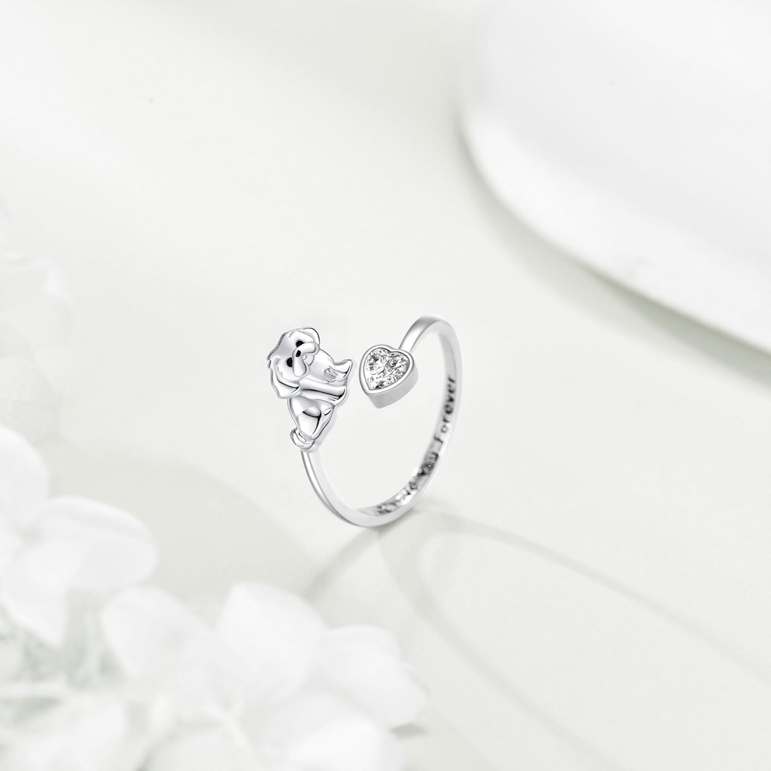 YAFEINI Shih Tzu Ring 925 Sterling Silver Shih Tzu Ring Shih Tzu Jewelry Gift for Women Shih Tzu Lovers