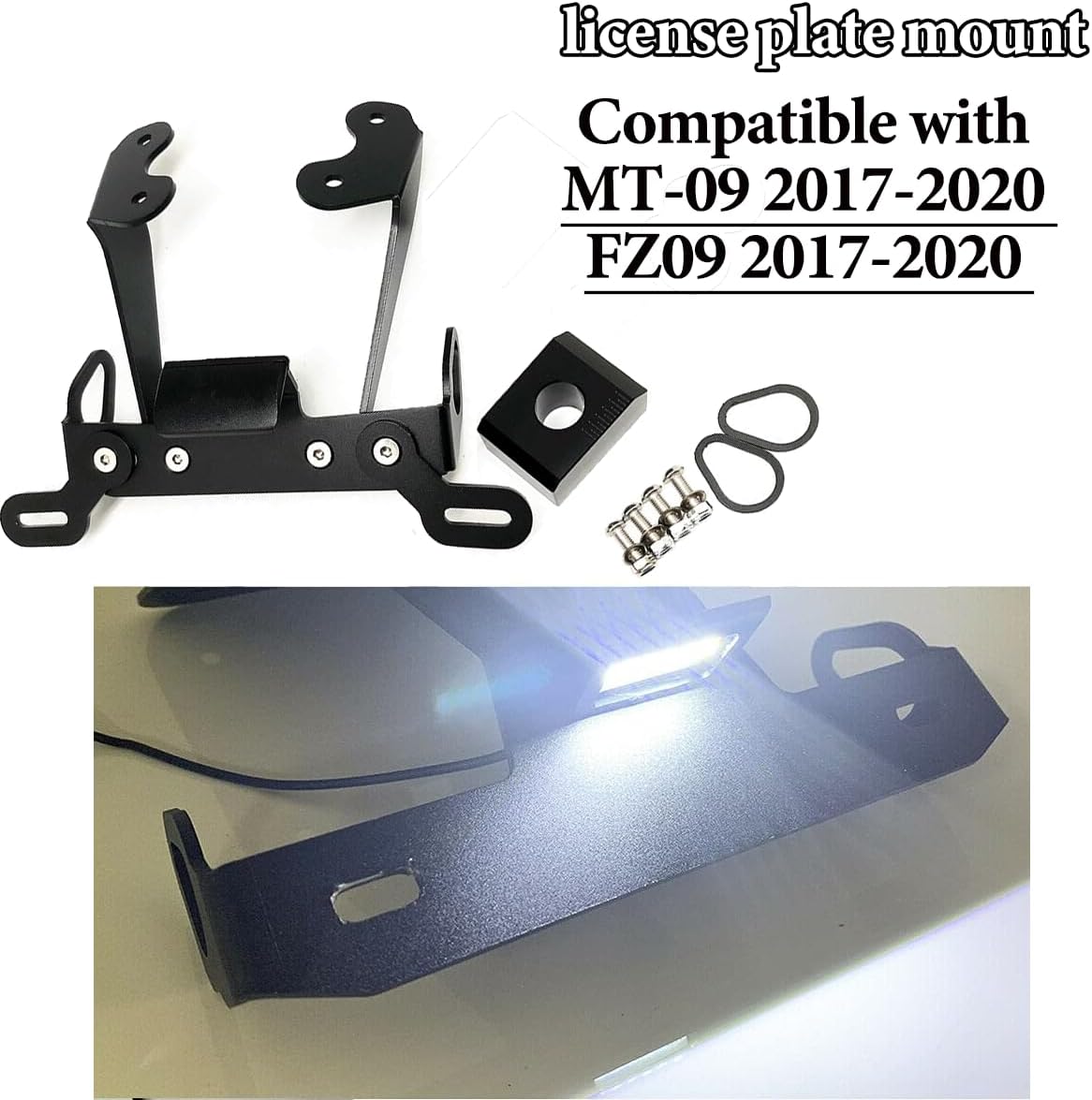 MT-09 Fender Eliminator Compatible with MT09 / FZ09 2017-2020, Tail Light License Plate Mount