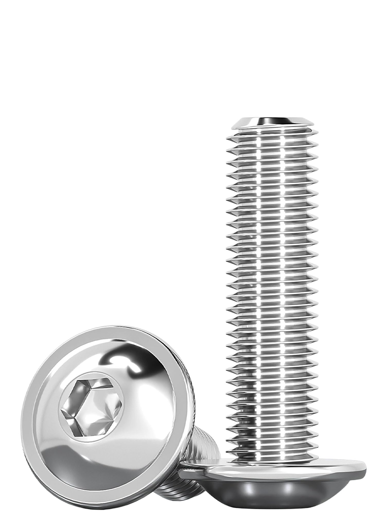 Humyu M8 Hex Bolts, M8 x 30mm Flanged Button Head Allen Key Socket Bolts, 304 Stainless Steel Bolts, Fully Threaded Fasteners, for Machinery, Construction Equipment (Pack of 10)