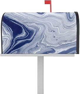Mailbox Cover Magnetic Navy Blue Marble Abstract Geometric Art Mailbox Covers Standard Size 21x18in,Mailbox Covers Wrap Post Letter Box Cover for Garden Yard Outdoor Decor Gradient Water Ripple
