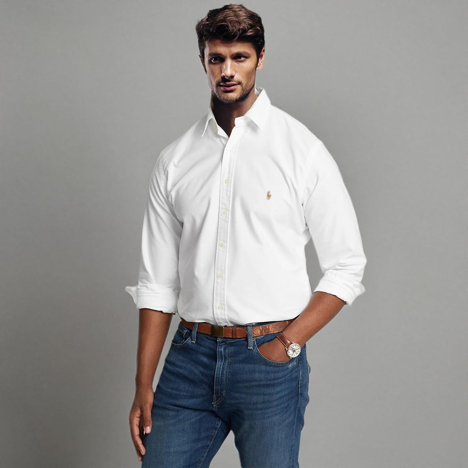 Men's Long Sleeve Classic Oxford Shirt - Image 8