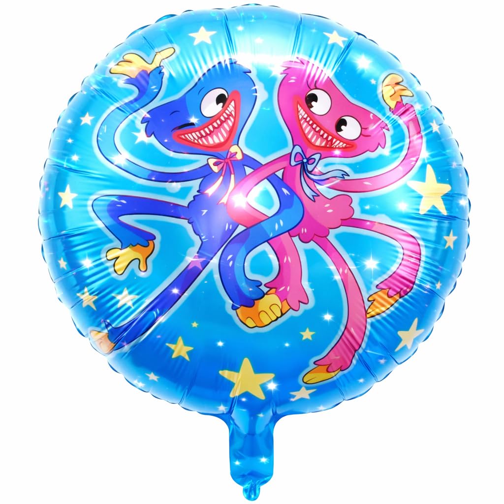 Fun Affairs Puppy Playtime Blue Cartoon Theme Happy Birthday Foil Balloon 18 Inch – Round Printed Party Balloon for Kids Birthday Decoration, Helium Supported, 5 Pcs 2