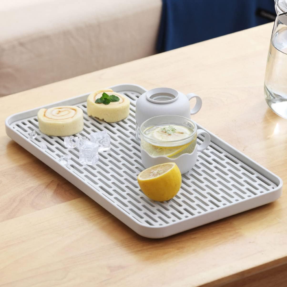 VICASKY Double Layer Drain Tray PP for Household Cup Washing and Draining | Detachable Design, Air Circulation, Smooth Edges, Quick Water Drainage, White Finish, PP Construction