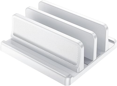 Miniatura 11 de Soporte vertical 4 en 1 para laptop, base ajustable de plástico ABS para gestión de escritorio de notebook, soporte vertical para laptop que ahorra