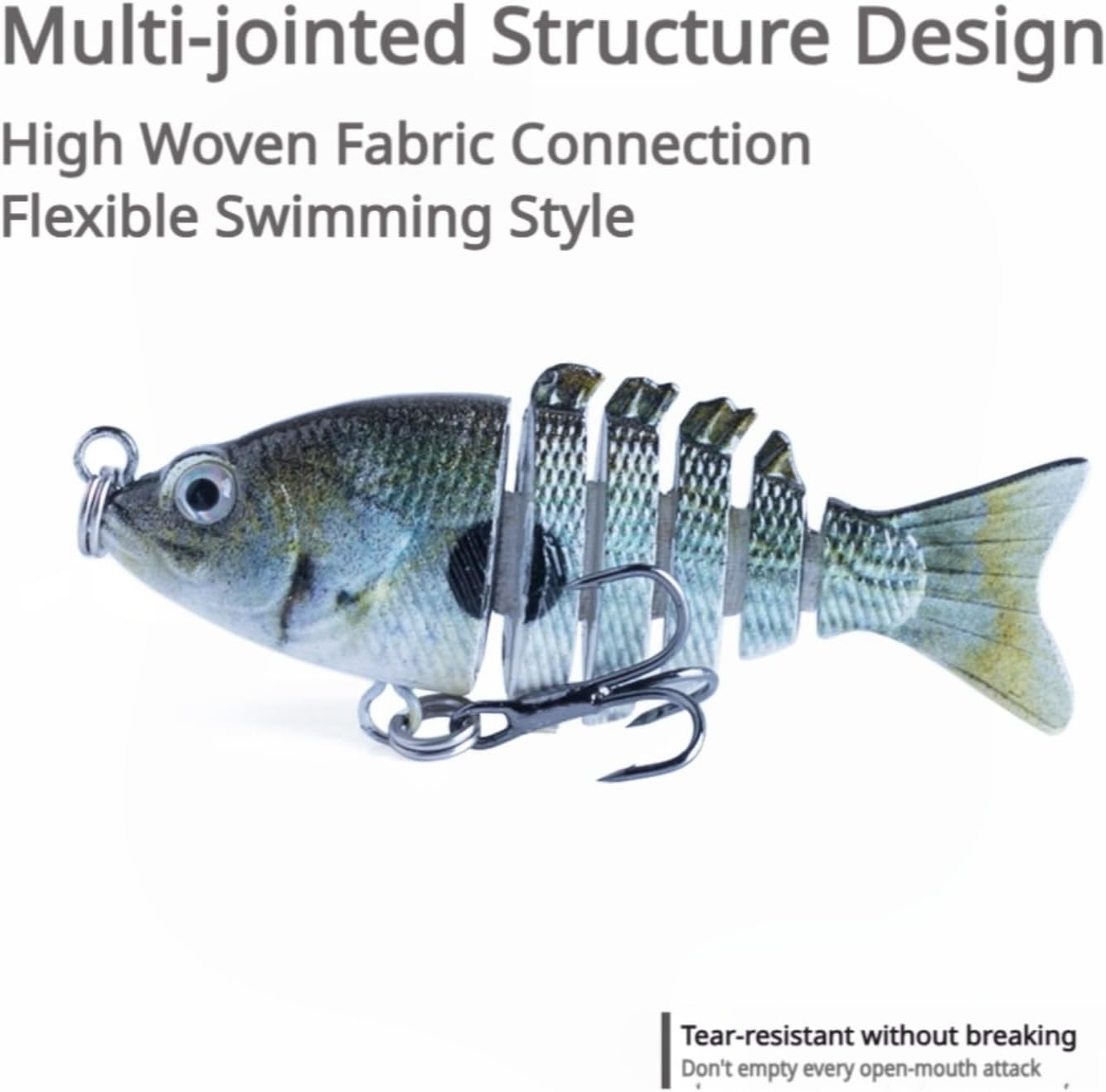 6 PCS Bionic Swimming Fishing Lure Multi Jointed - 2" Swimbaits Slow Sinking Lures - Suitable for All Kinds of Fish Freshwater Saltwater - Fishing Lures Kit for Bass Trout