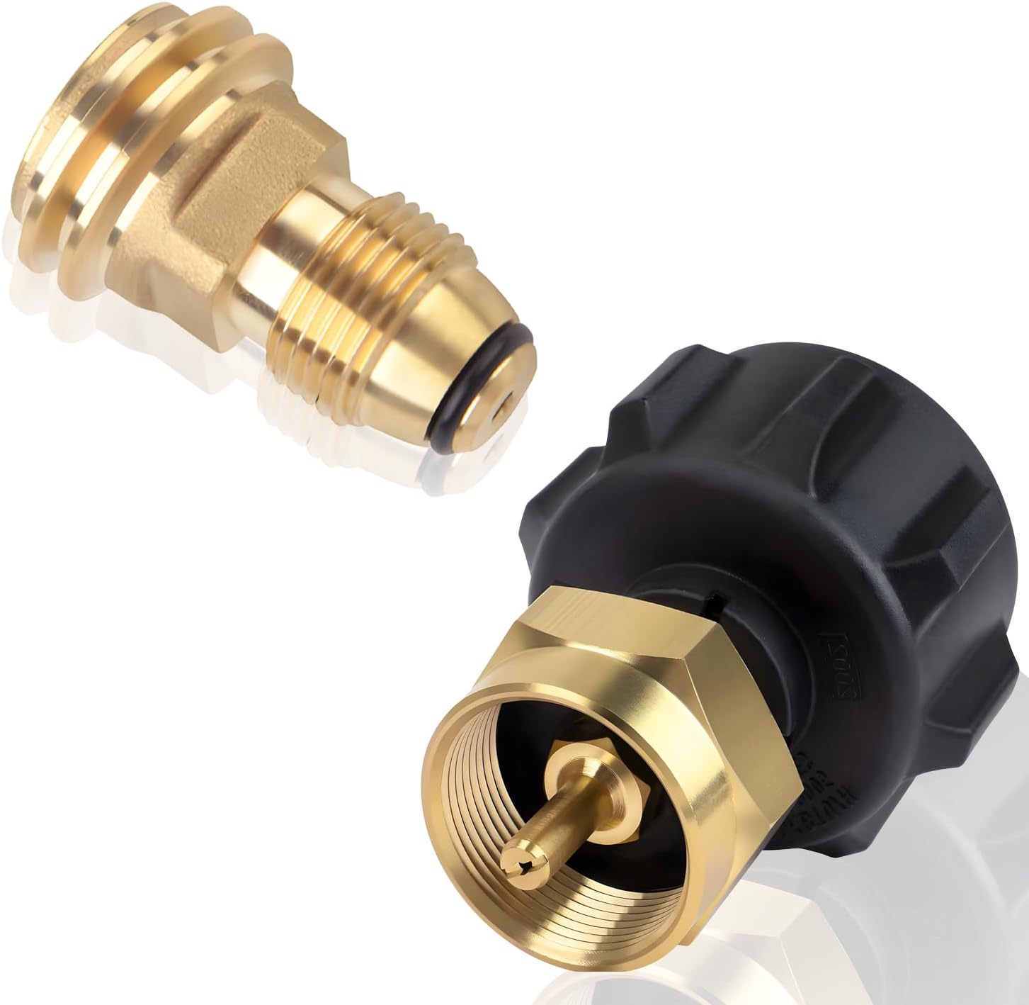 2 pcs Propane Refill Adapter, 1lb Propane Tank Refill Adapter and Converter Adapter for QCC1 / Type1 Propane Cylinder and 1lb Throwaway Disposable Bottle - Solid Brass