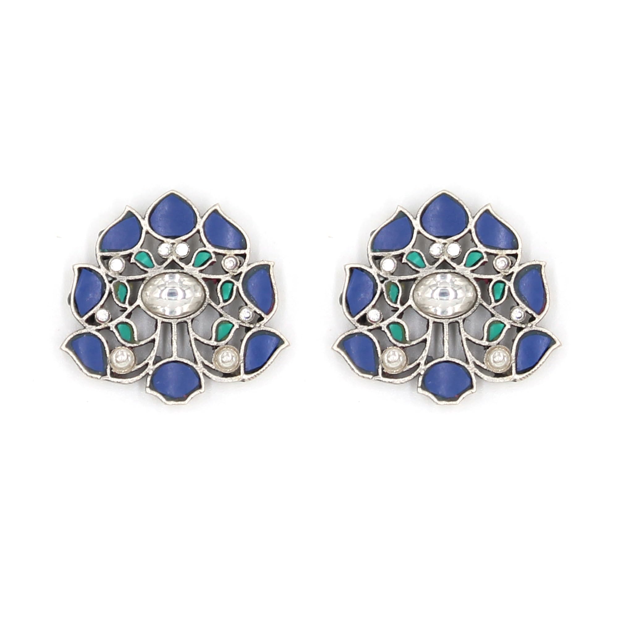Sangeeta Boochra 925 Sterling Silver Blue Lapis with Kundan Floral Earring | Fine Jewellery for Women & Girls | Certificate of Authenticity and 925 Stamp | Handcrafted (B0CCJMMR3Z) Amazon Price History, Amazon Price Tracker