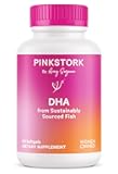 Pink Stork Omega-3 DHA - 540 mg Fish Oil Supplements with DHA and EPA, Prenatal and Postpartum Essentials for Cognitive Health + Fetal Development - 60 Softgels - Packaging May Vary