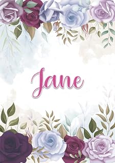 Jane: Carnet de notes A5 | Prénom personnalisé Jane | Cadeau d'anniversaire pour fille, femme, maman, copine, sœur ... | Décoration florale | 120 pages lignée, Petit Format A5 (14.8 x 21 cm)