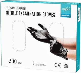 EUROPAPA® 200 Luvas de nitrilo descartáveis que cumprem as normas EN455 EN374, sem pó nem látex, luvas descartáveis disp...