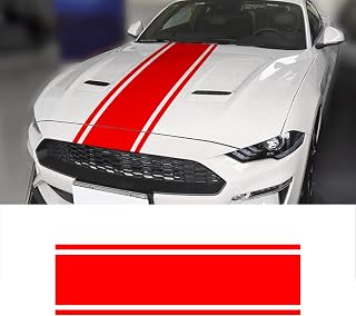 Car Hood Decals Sticker Universal Auto Racing Modified Body Stripes Vinyl Exterior Decoration Accessories Decal,Red