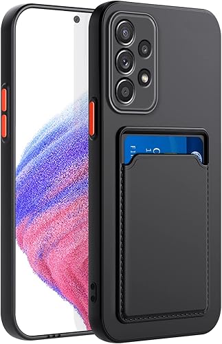 Funda para Samsung Galaxy A53, A53 5G con ranura minimalista para tarjetas de crédito, TPU suave TPU silicona resistente a los arañazos delgada