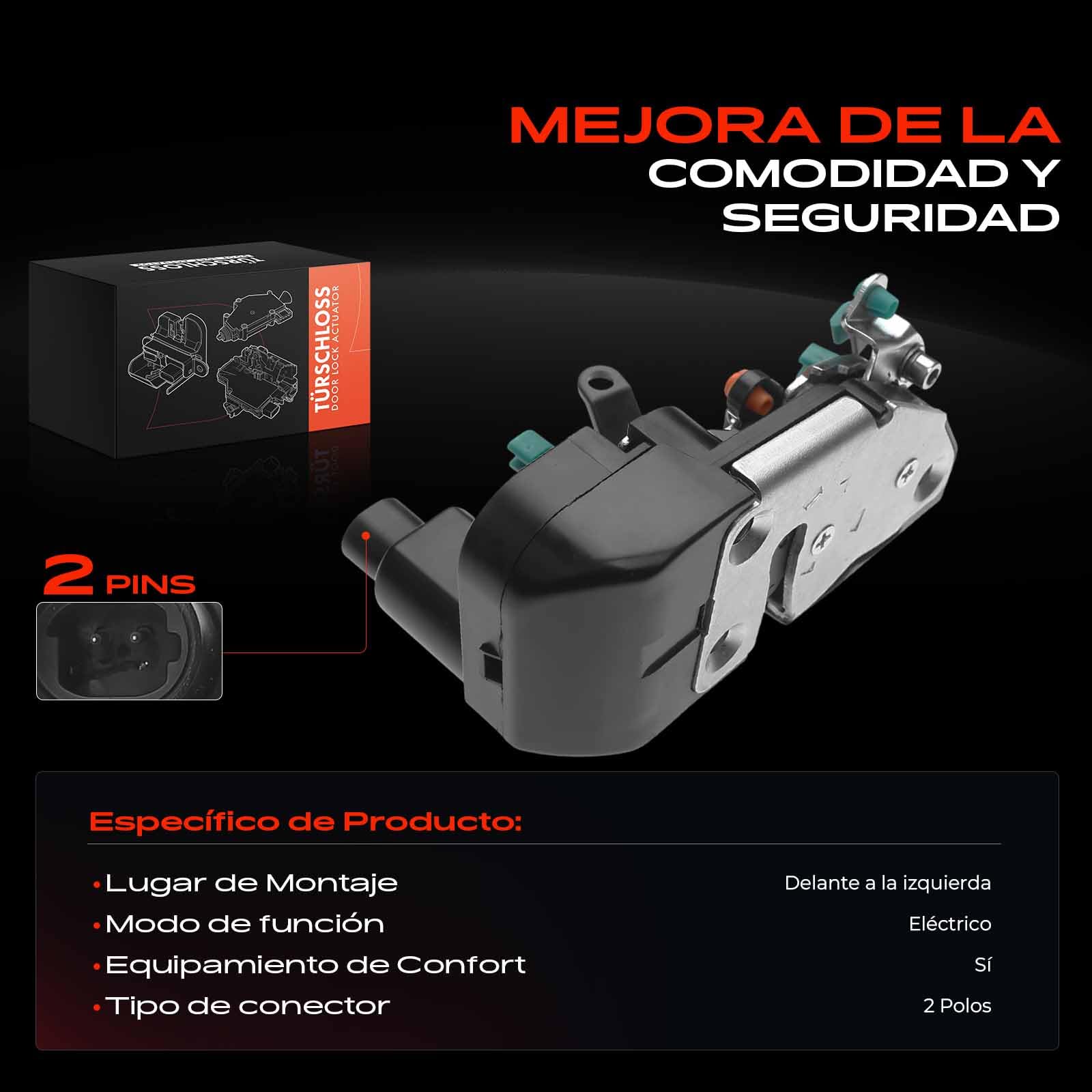 Frankberg Cerradura de puerta Servomotor Delantero Izquierda 2-Postes Compatible con Cherokee XJ SUV 1999-2001 Grand Cherokee I ZJ SUV 1993-1998 4/5-Puertas Sustituir# 4773635