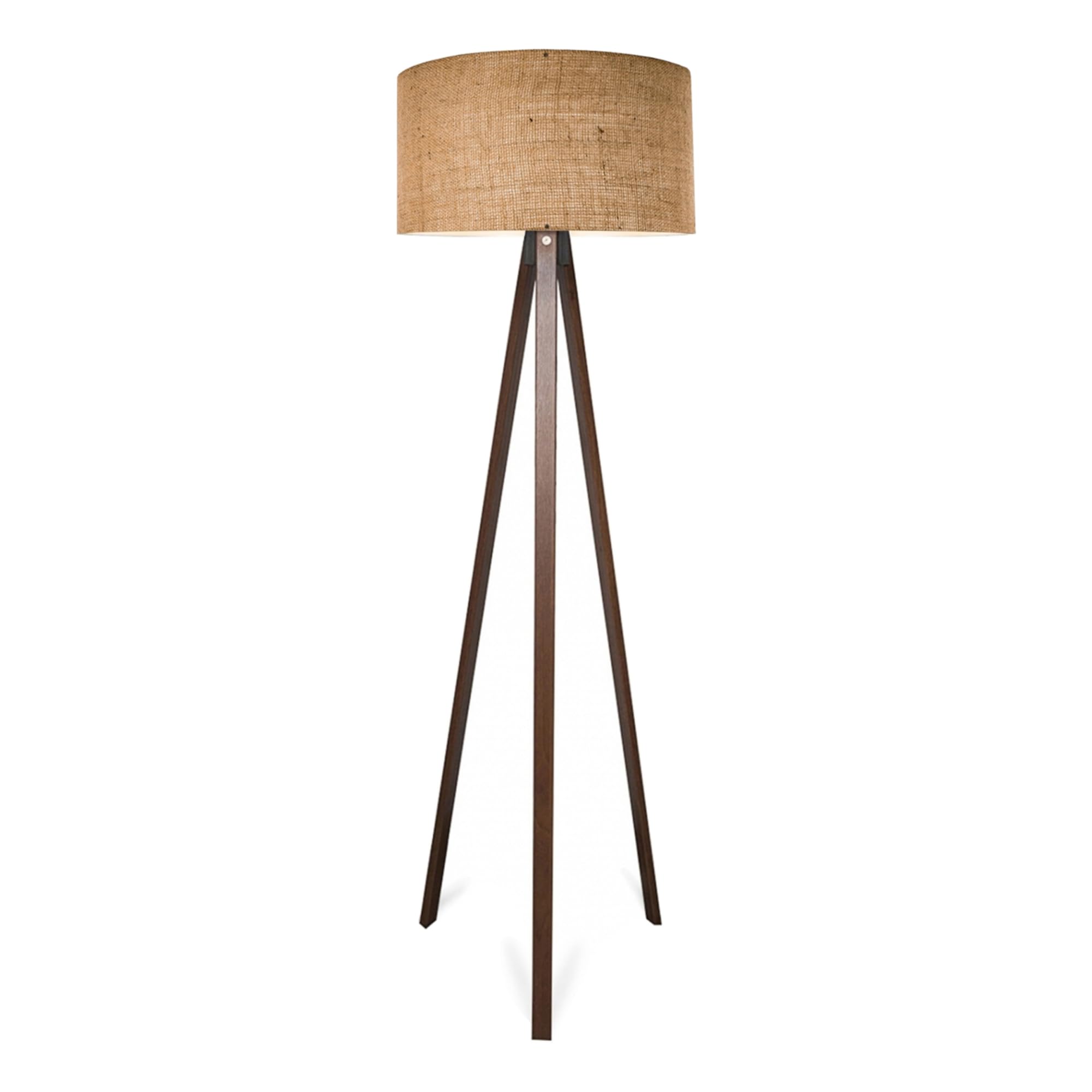 lux.pro Lampada da Terra a Treppiede Alta 140 cm Piantana Tripode con Paralume Cilindrico Design Moderno per Soggiorno Camera da Letto Angolo Lettura - Marrone