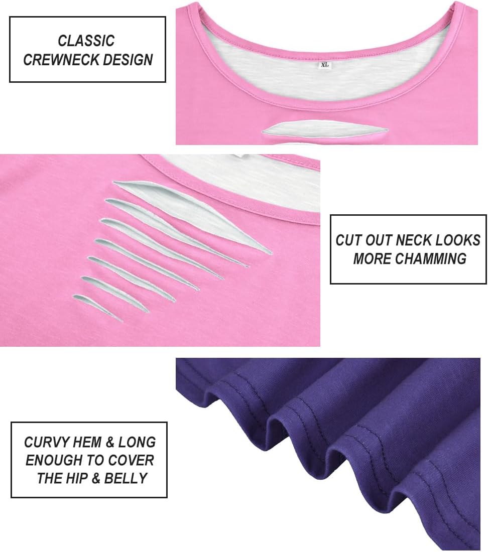 CARCOS Plus Size Tops for Women Short Sleeve Shirts Basic Tee Solid Color Blouse V Neck Tunic Loose Fit Tshirts Summer XL-5XL - Image 5