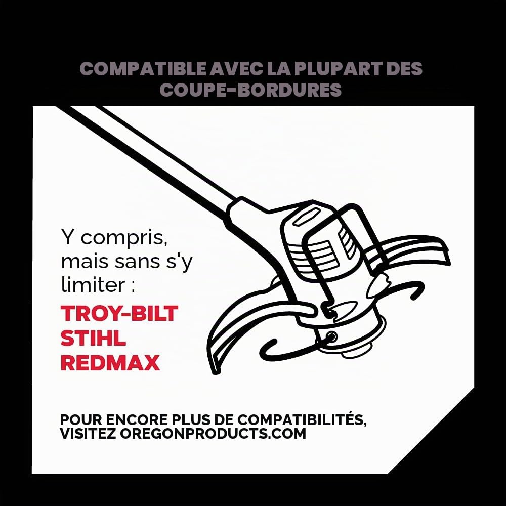 Oregon Jet Fit Tête de Coupe à 2 Fils, Tête Universelle à Installation Facile pour Coupe-Bordure à Manche Droit 25cc et Plus, Usage Professionnel et Intensif, avec Fils de Coupe Flexiblade (111110)