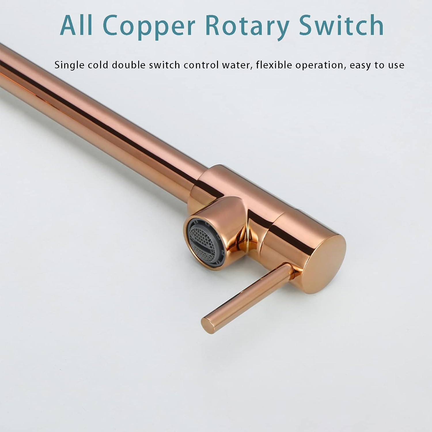 Rose Gold Pot Filler Faucet,Deck Mount Brass,Kitchen Folding 2 Handle with Stretchable Double Joint Swing Arms