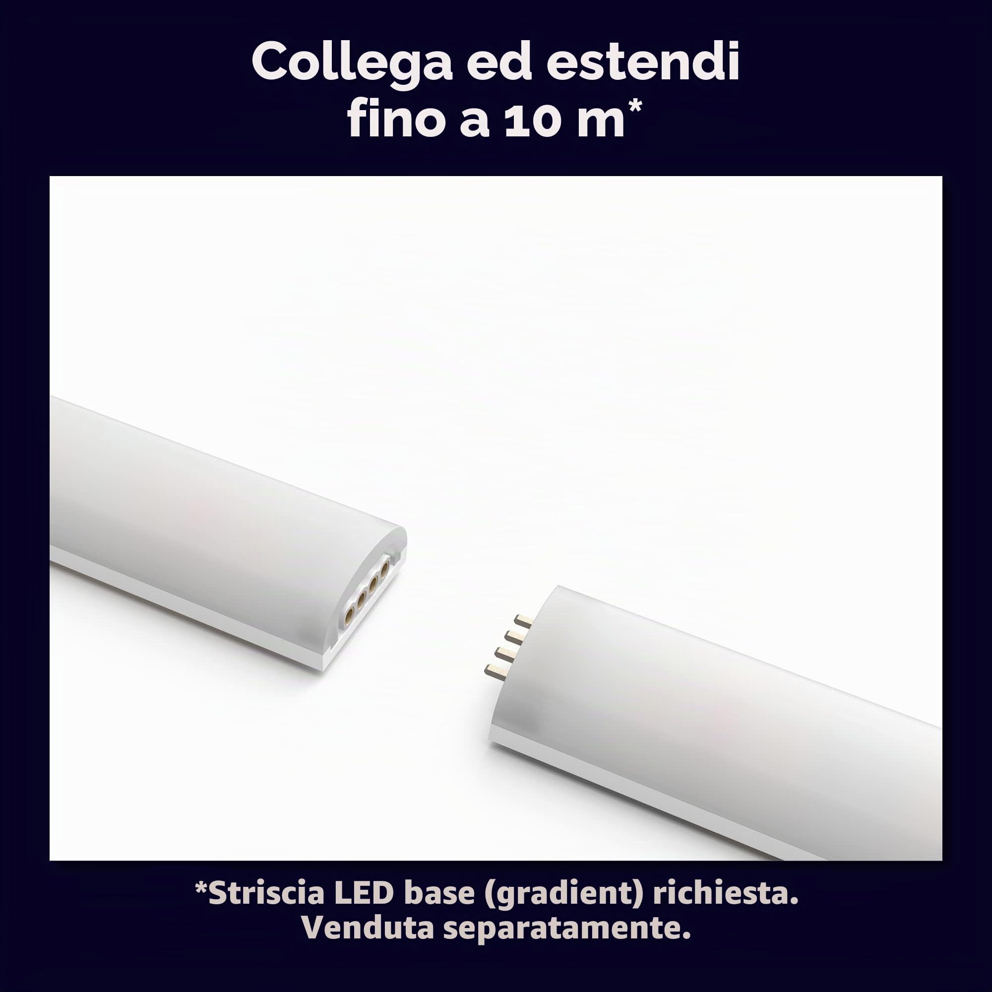 Philips Hue White and Color Ambiance Gradient Lightstrip, Striscia Led Smart, Estensione da 1 M per Kit Base da 2 Metri, Bluetooh, (Confezione da 2)