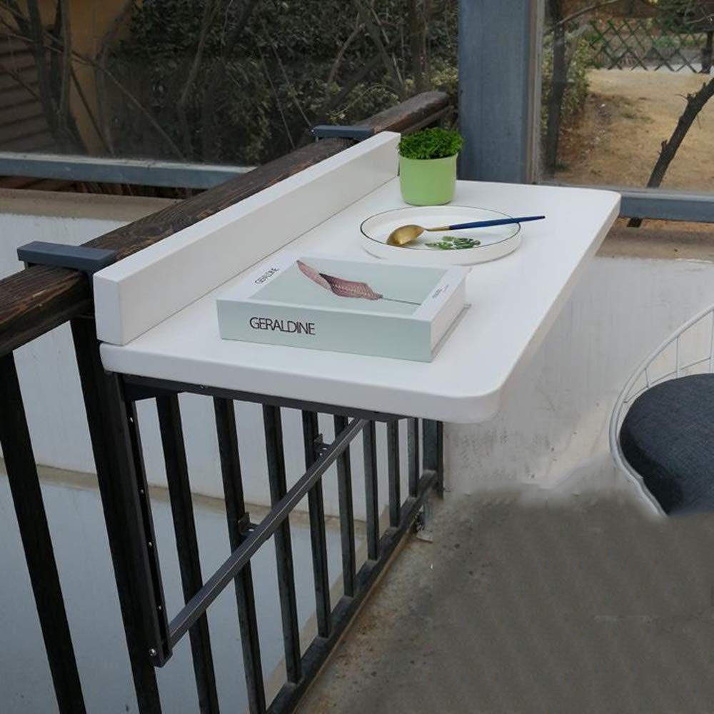 Table flottante noire pour aménager un coin repas sur le balcon ou dans la cuisine