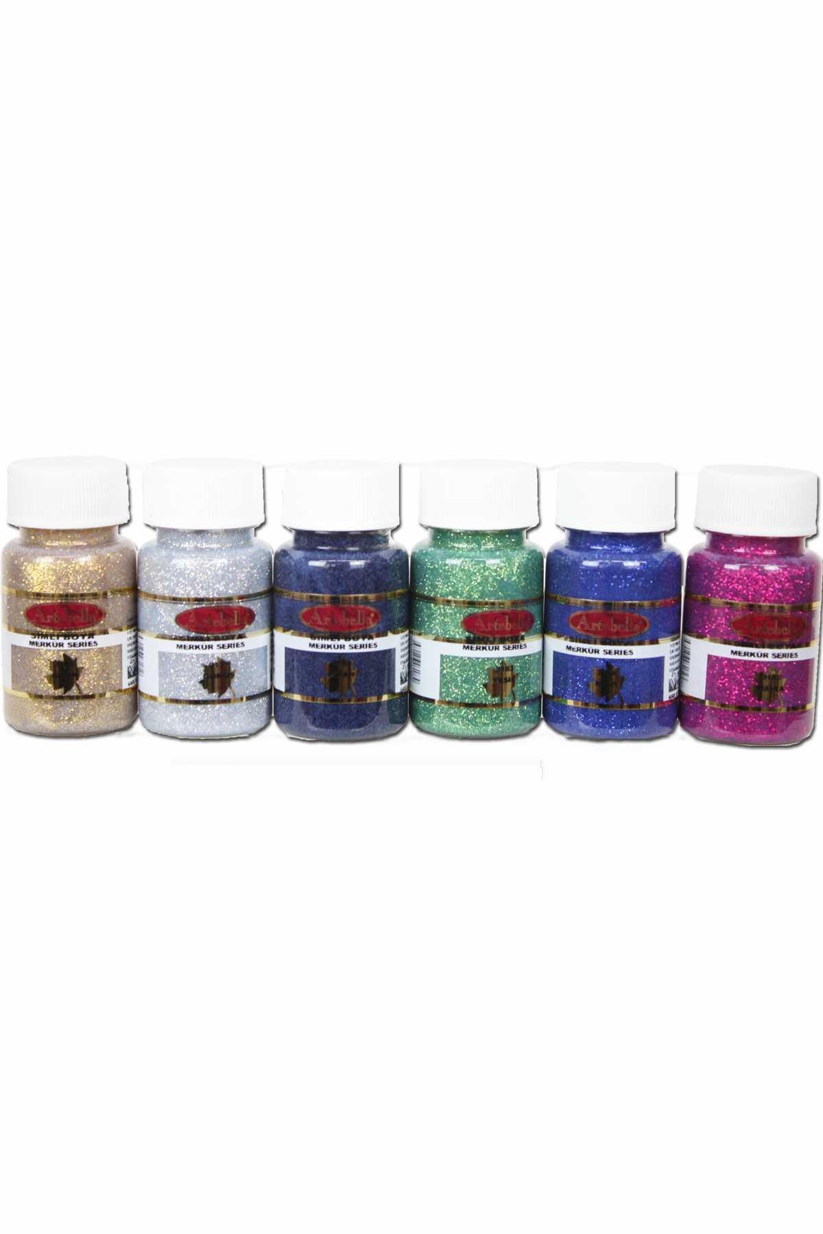 Vernice glitterata serie Mercury, 50 ml, set da 6