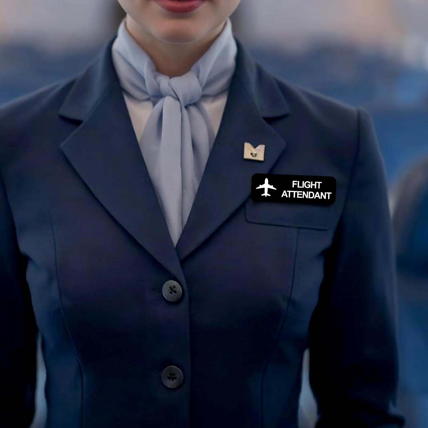 Amazon.com : Flight Attendant 1 x 3 Name Tag/Badge, Brushed Gold, (3 Pack)  : Office Products