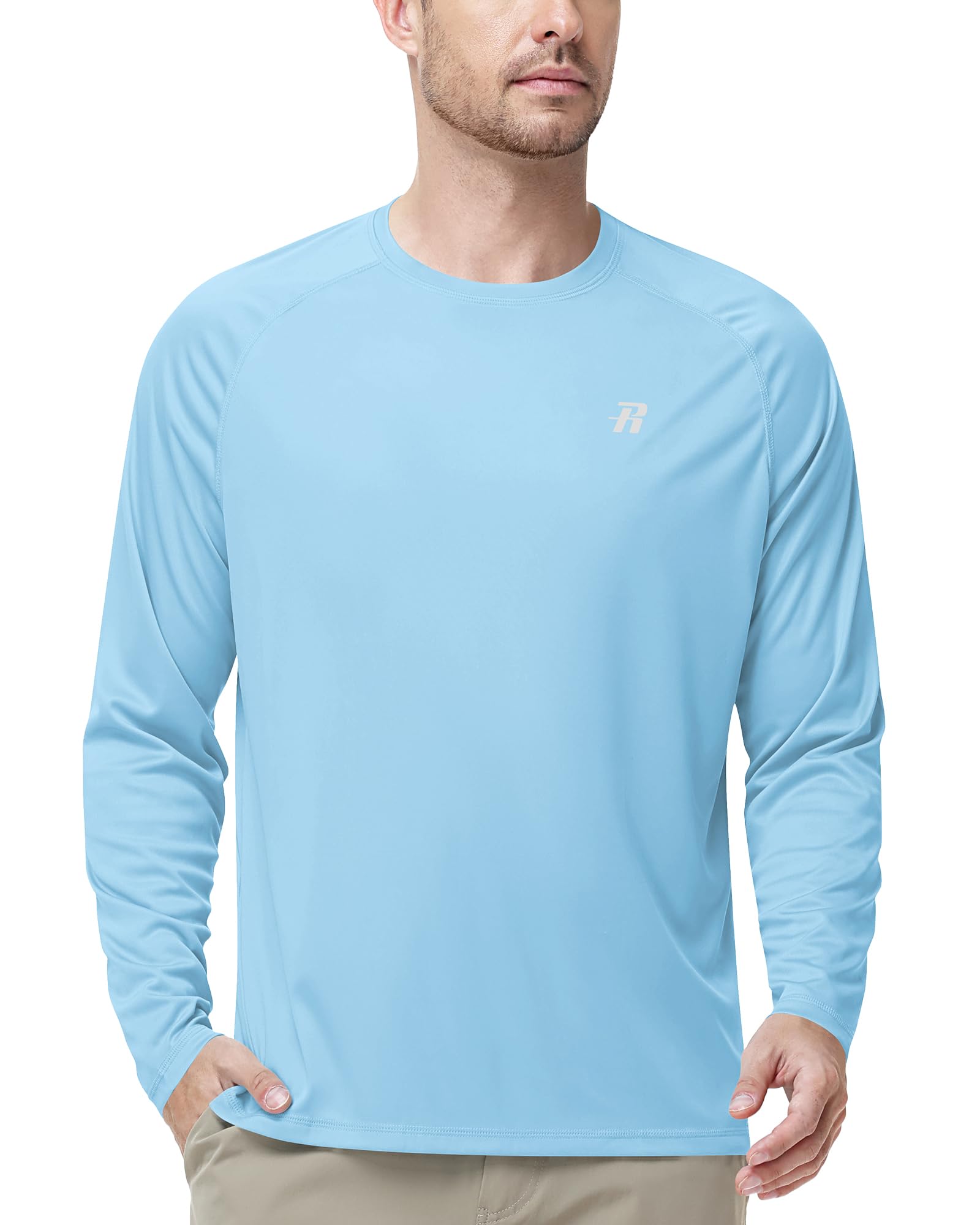 Runhit UV Shirt Herren Langarm UPF 50+ Sonnenschutz Schwimmshirt Atmungsaktives Schnelltrocknendes Rashguard für Surfen Angeln Wandern Outdoor
