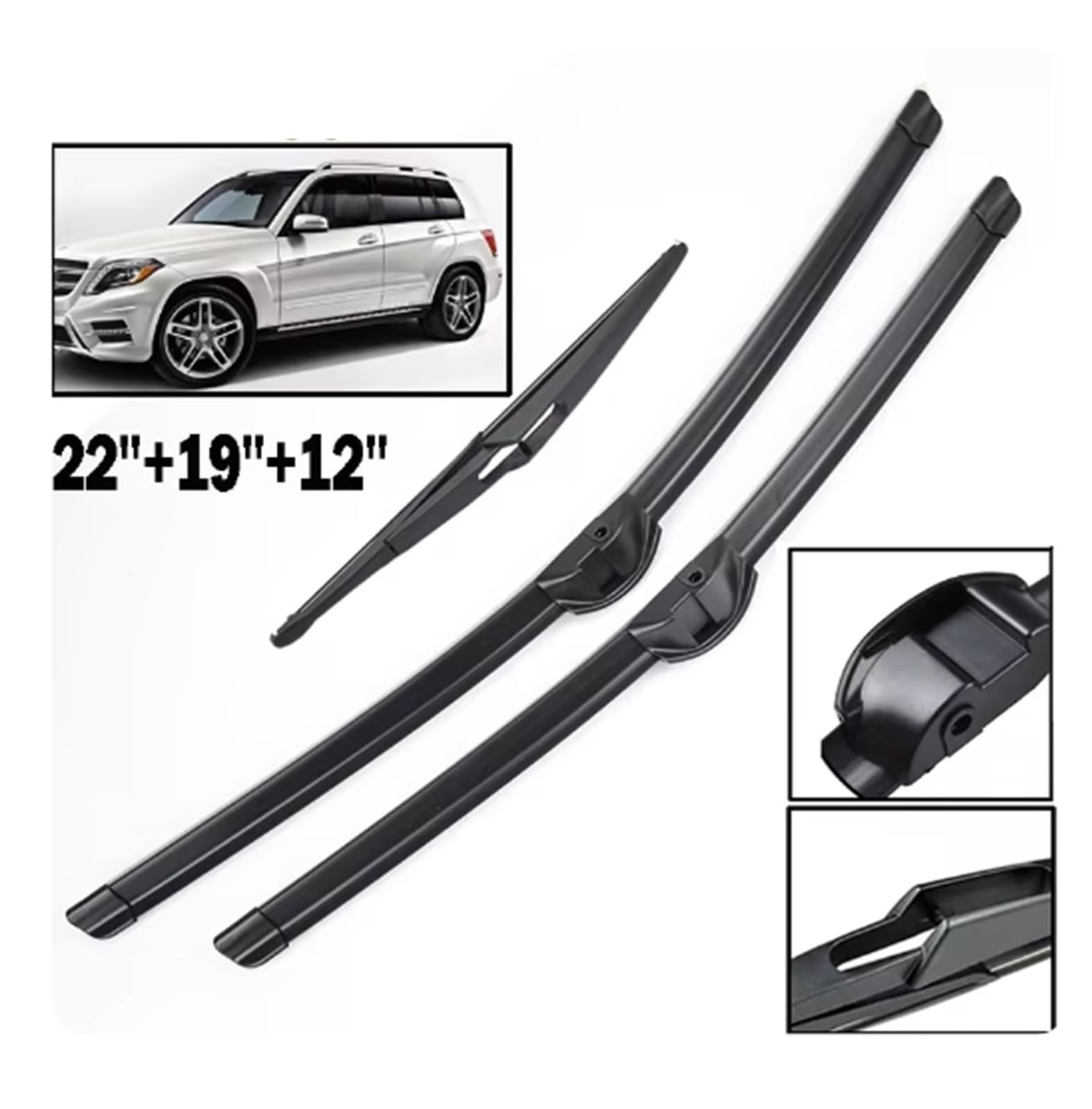 Limpiaparabrisas para automóvil 22 34 19 34 12 Juego Completo de escobillas limpiaparabrisas para Glk Class 2008-2014 Juego de Limpieza de Ventana Delantera y Trasera