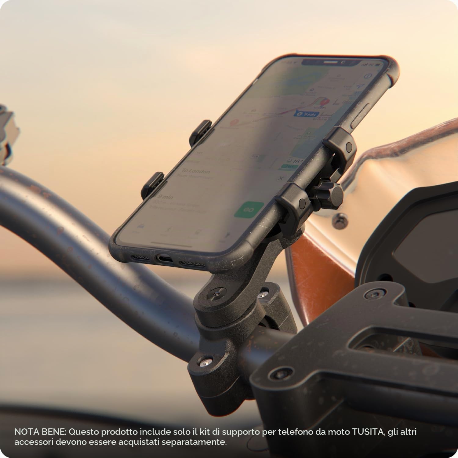 TUSITA Kit di Supporto per Moto per Telefono - Twist Lock Supporto per Telefono da Manubrio e Adattatore Universale a Morsetto