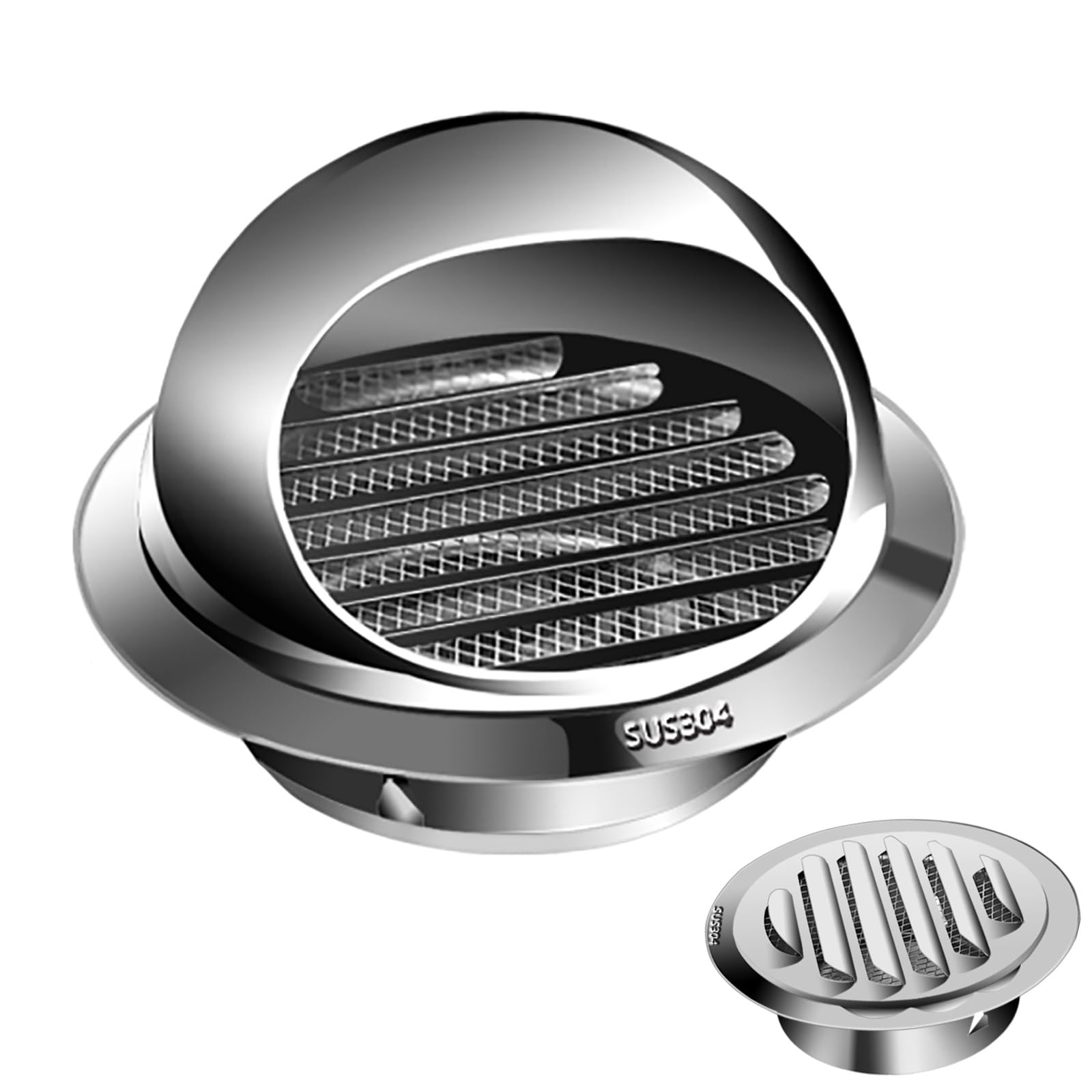 YFBCMXSKG 304 Stainless Steel Conical Top Chimney Cap, Air Vent Covers Roof Rain Cap Roof Flue Cowl, Chimney Cover with Built-in Fine Mesh for Outdoor Furnace Vent(5.12in/130mm)