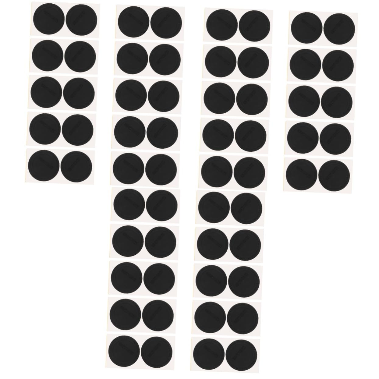 Ruban double face robuste et crochets Ciieeo en silicone noir, lot de 60 pièces