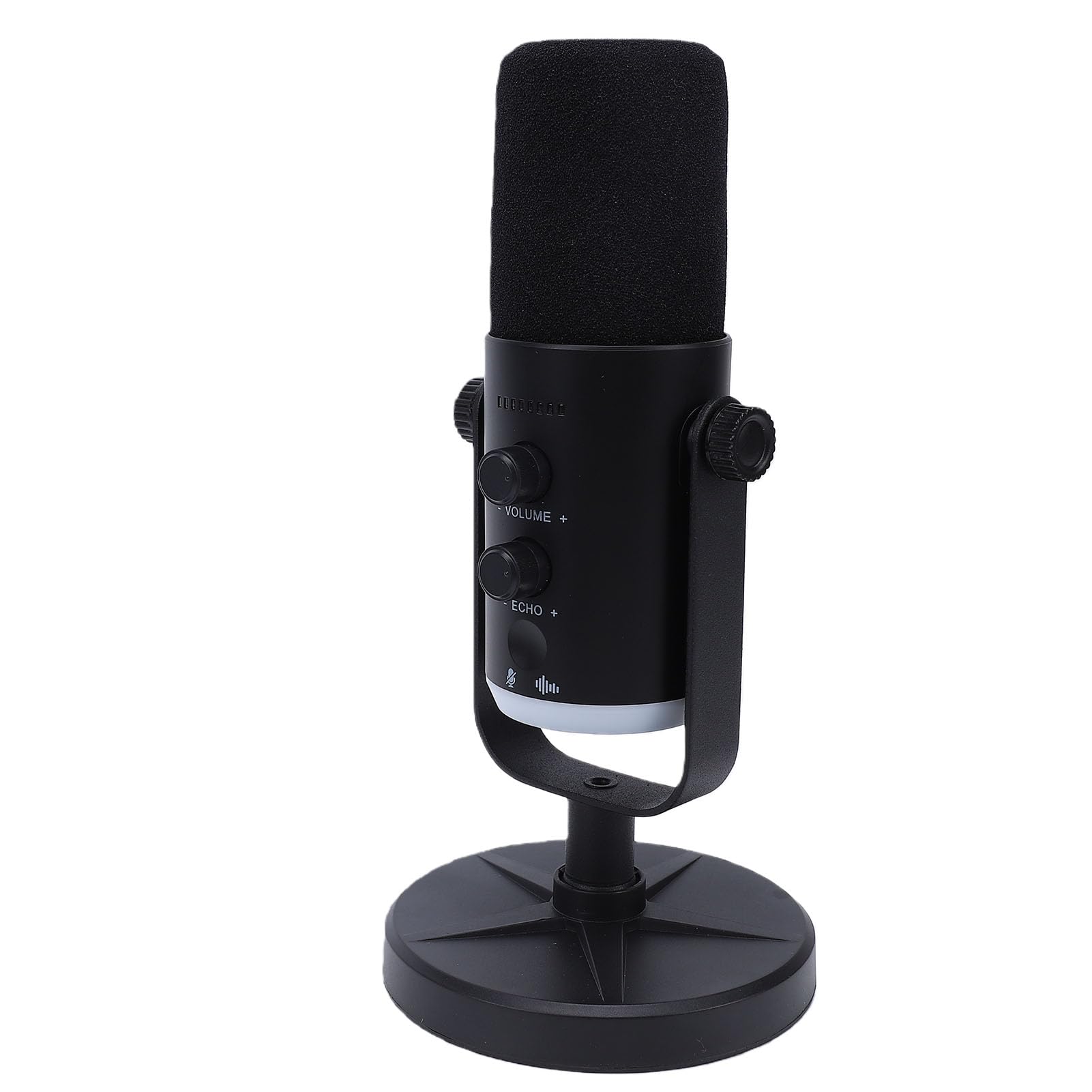 RiToEasysports Gaming-USB-Mikrofon, Dynamisches RGB-Kondensatormikrofon mit Galgenarm und Lautstärkeregler, PC-Gaming-Mikrofon aus Kunststoff und Metall für Streaming-Podcast-Aufnahmen (Black)