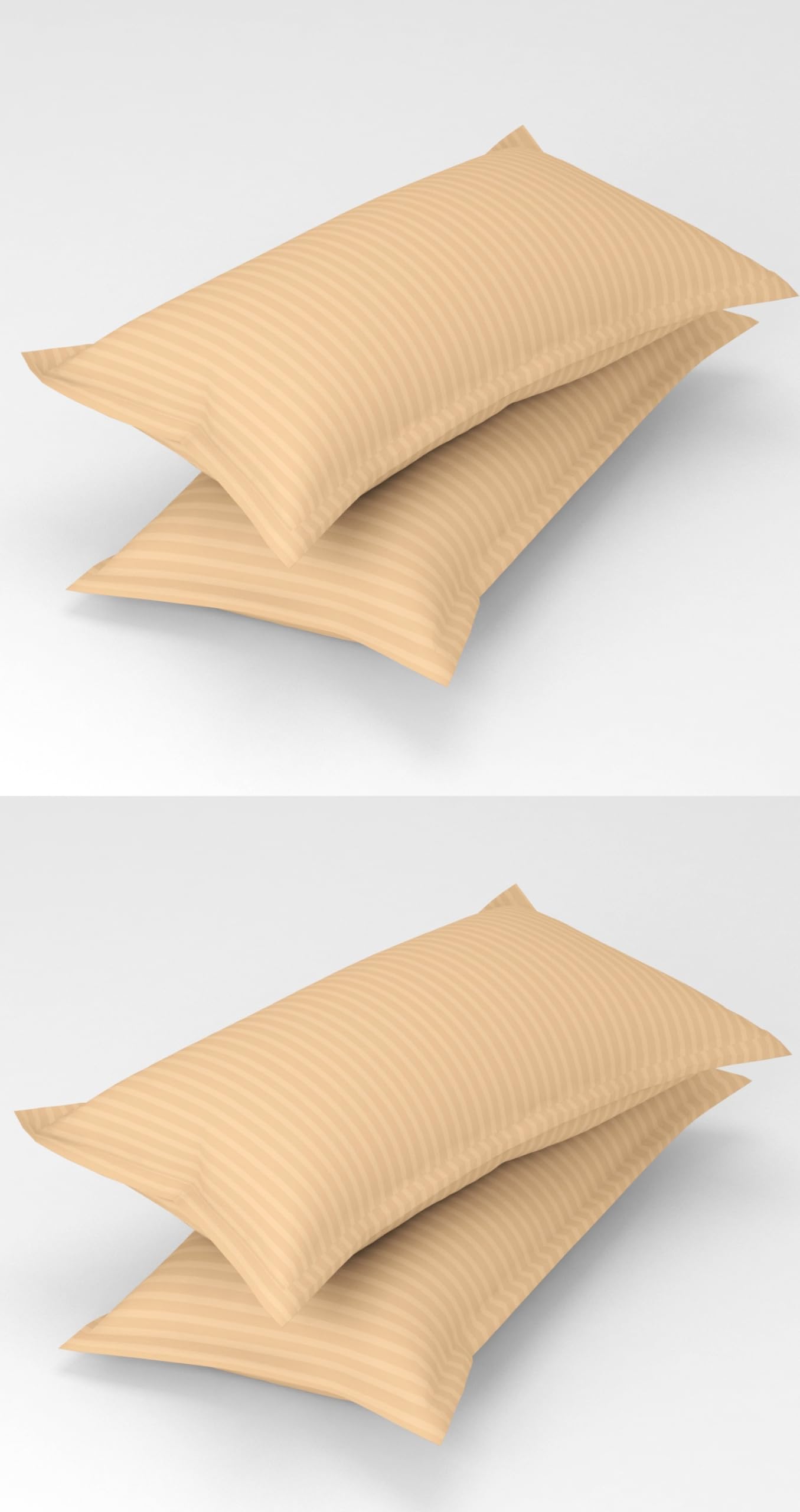 Beige Stripe Pillow Covers - Soft Cotton -9 Beige Stripe Pillow Covers - Soft Cotton -9