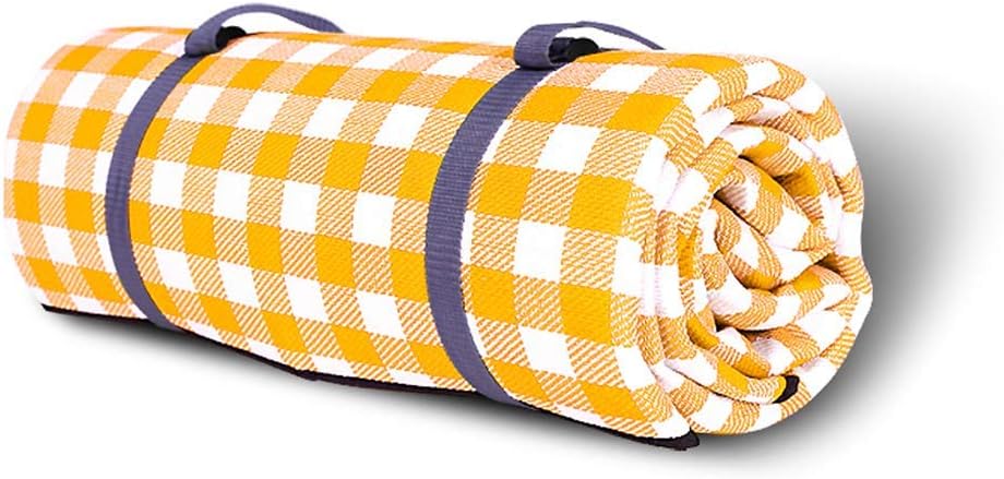 Oversized 5MM thick Spring tour Picnic mat Waterproof TPU Can picnic, picnic, park Portable beach mat Children crawling Game pad (200cmX150cm, Huang Baige)