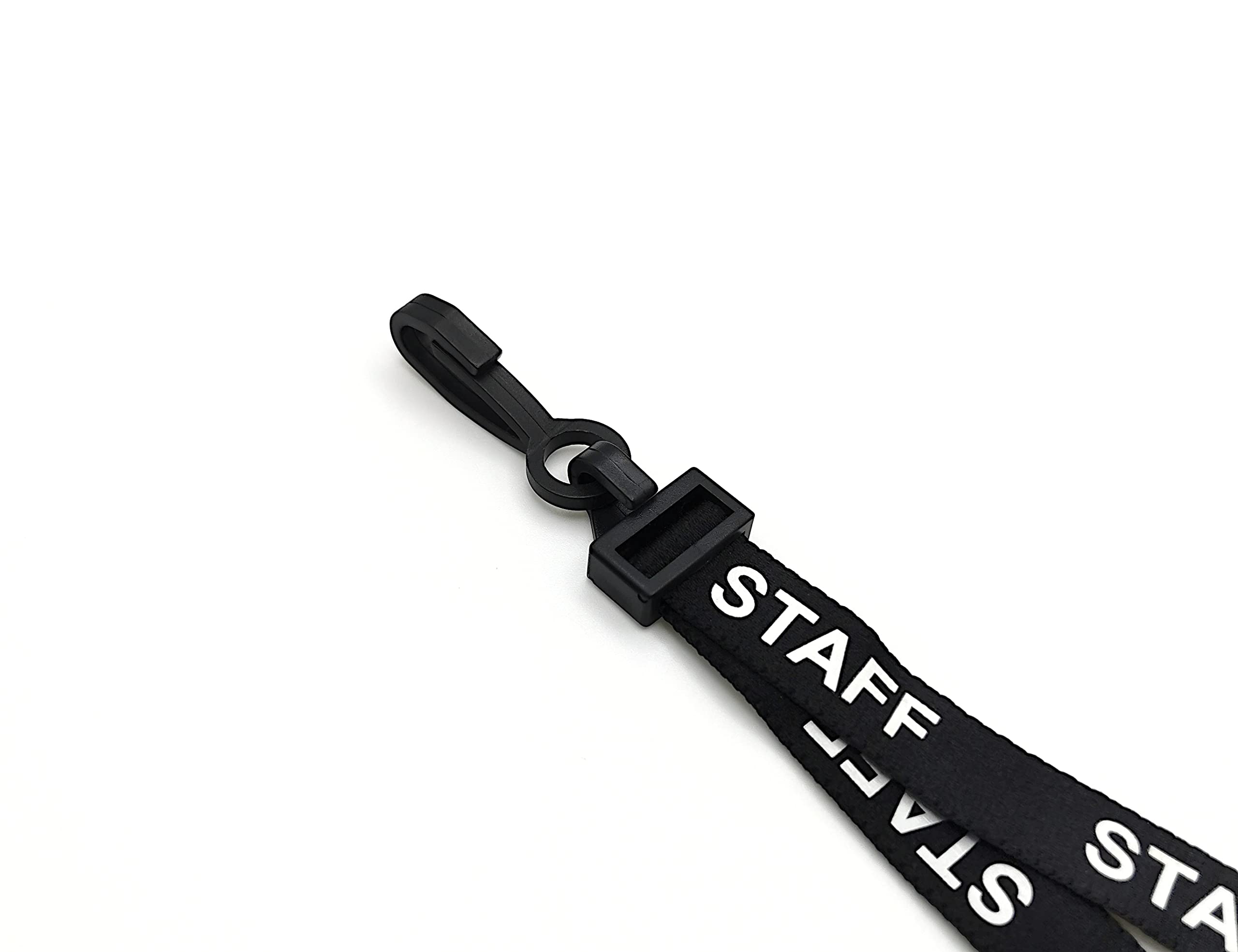 Black Staff Lanyards for Staff ID with Safety Break and Plastic Clip - Pack of 100, Plastic J Clip - Image 4