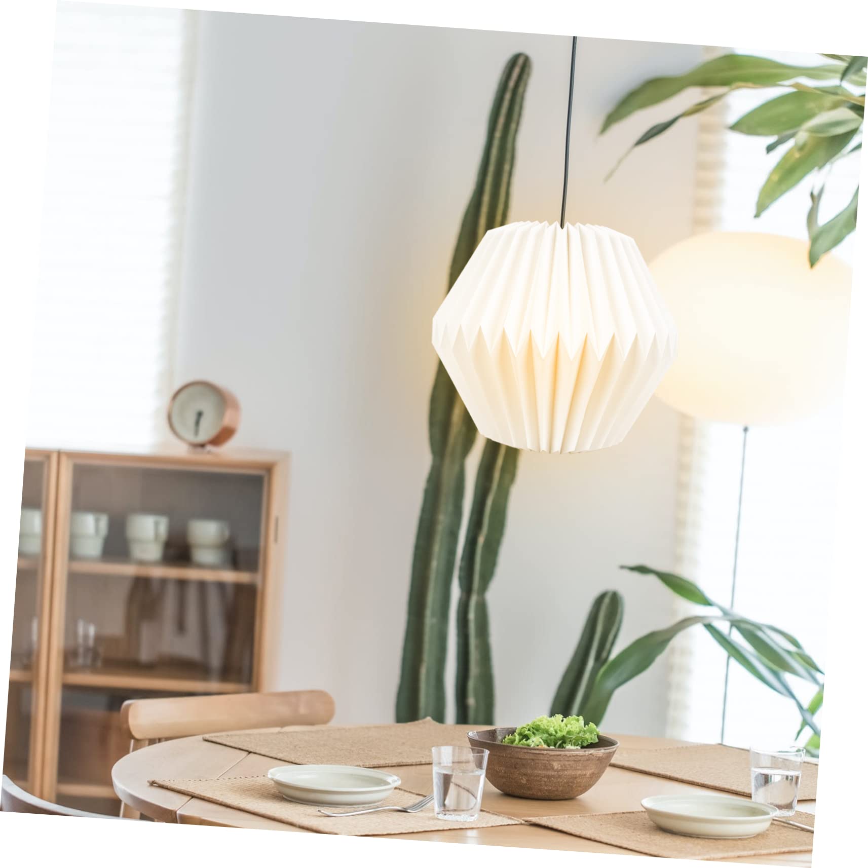 DOITOOL 2pezzi Lampadario Sospensione Stile Nordico Paralume Geometrico Artigianale Per Decorazione Casa e Camera Da Letto Accessorio Luminoso Elegante e Creativo